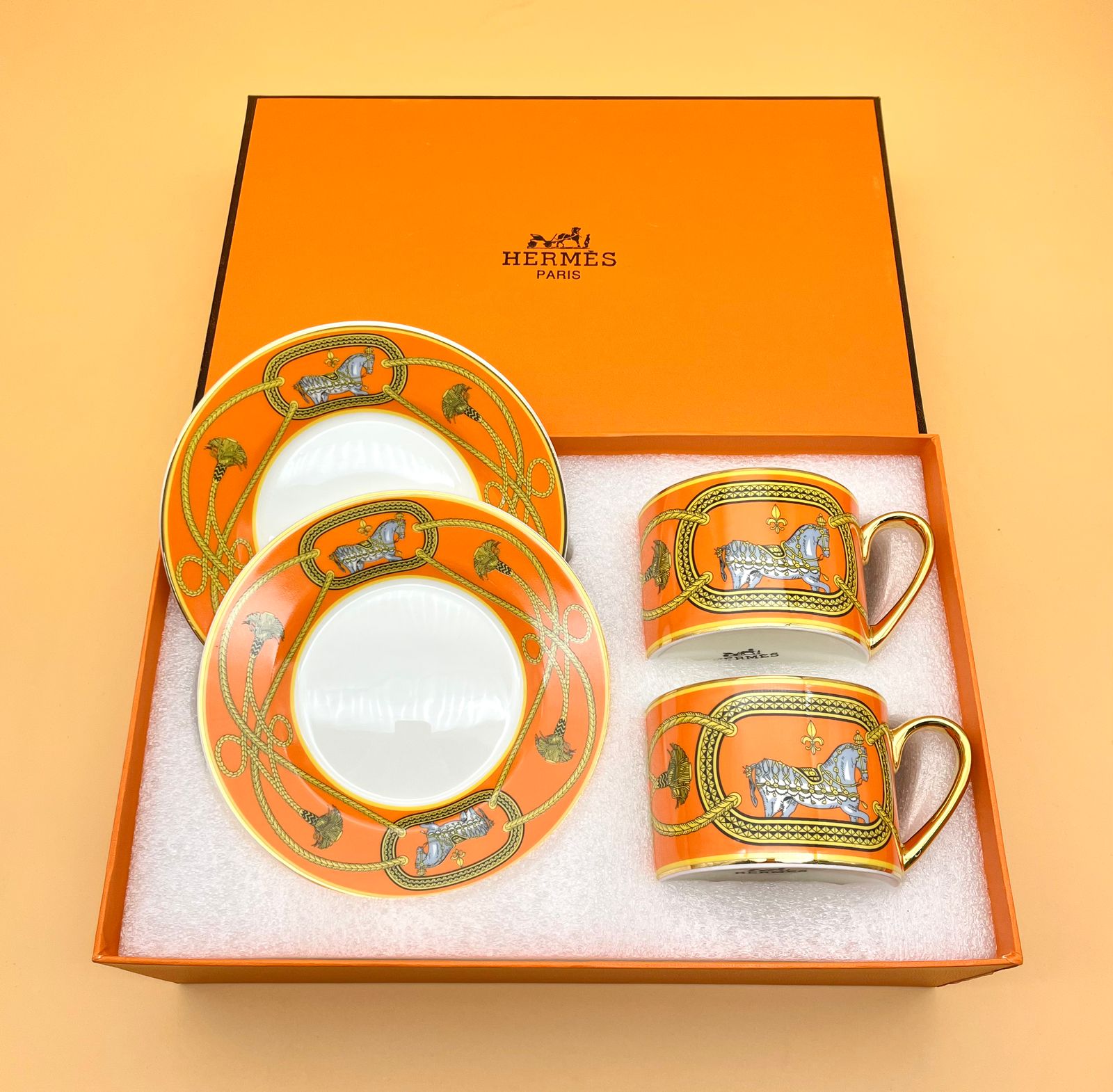 Orange tea Cup set of two from Hermes